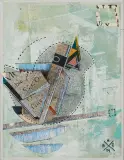 Daniel Chazme Kaliński, Bez tytułu, 2011, collage, papier naklejony na płótno