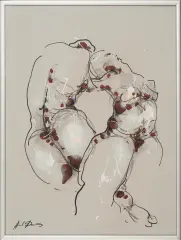 Andrzej Domżalski, Powrót, 2011, akryl, tusze barwne, pióro, karton szary