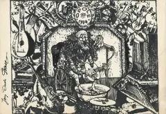 Jerzy Duda-Gracz, Opole. Festiwal Piosenki Polskiej, 1974, tusz pióro, pędzel, papier kremowy