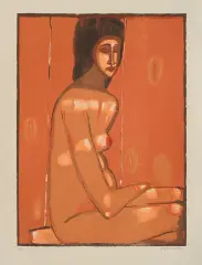 Jerzy Nowosielski, Akt, 1997, serigrafia barwna, papier kremowy