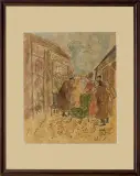 Jerzy Zaruba, Handel antykami, tusz pióro, akwarela, papier