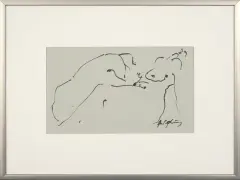 Jestem by Andrzej Domżalski, 2011, tusz, ołówek, karton, sold Jan 2012