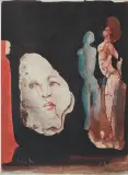 Léonor Fini, Kompozycja figuralna, litografia barwna, papier