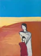 Roman Lasa, Kobieta z dzieckiem, 2010, olej, płótno