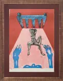 Czworonożna postać by Jan Lebensztejn, 1973, litografia barwna, papier, sold Jan 2012