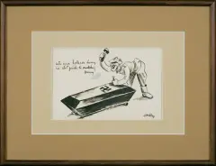 Jerzy Zaruba, Gwóźdź do trumny, 1944, tusz, gwasz, papier