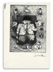 CHŁOP ŻYWEMU NIE PRZEPUŚCI by Jerzy Duda-Gracz, tusz pióro, papier, sold Dec 2011