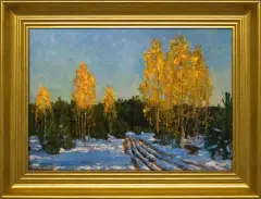 Stanisław Żukowski, PIERWSZY ŚNIEG, 1927, olej, tektura