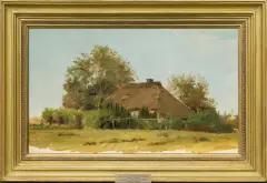 Roman Kochanowski, PEJZAŻ Z CHAŁUPĄ, ok. 1888, olej, płótno