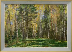 Stanisław Żukowski, WNĘTRZE LASU. JESIEŃ, olej, płótno