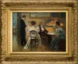 Frederick Vezin, WIECZÓR W SALONIE, olej, płótno