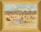 Albert Rigaux, PLAŻA W OSTENDZIE, olej, płótno