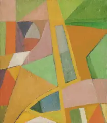Jonasz Stern, KOMPOZYCJA (ABSTRAKCJA), lata 40./50. XX w., olej, płótno