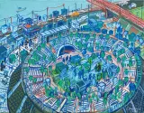 STADION DZIESIĘCIOLECIA by Edward Dwurnik, 2008, olej, płótno, sold Dec 2011