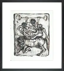 Eugeniusz Markowski, Nie nogą. Nie na jednego, 1985, gwasz, tusz pędzel, folia plastikowa na papierze