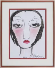 Magdalena Abakanowicz, Portret kobiety, 2009, tusz pędzel, akwarela, gwasz, papier