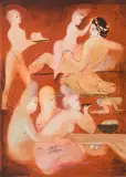 Léonor Fini, Bachanalia, litografia barwna, papier