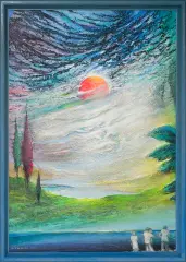 Oczekiwanie na rok 2012 by Grzegorz Lewacki, 2011, akryl, olej, kredka akryl., oł., werniks, pł. pil, sold Oct 2011