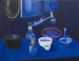 Klaudia Świątczak, Niebieska martwa natura, 2009, olej, płótno