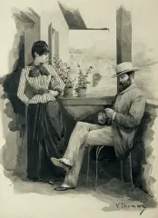 Victor Thomas, NA WERANDZIE, tusz pióro, papier