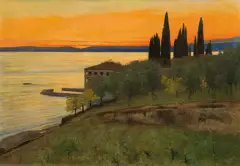 Curt Agthe, SAN VIGILIO NAD LAGO DI GARDA, listopad 1903, olej, płótno
