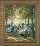 Alexander Thiele, OGRÓDEK PIWNY W MONACHIUM, olej, płótno