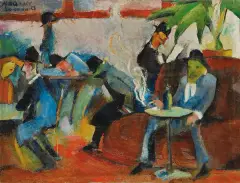 Aleksander Świdwiński, W KAWIARNI, 1923, olej, płótno