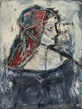 Roman Opałka, HALSZKA, 1958, olej, płótno