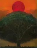 BEZ TYTUŁU by Zdzisław Beksiński, 1975, olej, płyta pilśniowa, sold Oct 2011