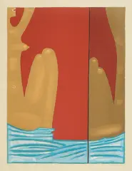 Jerzy Nowosielski, Akt z lustrem, 1998, serigrafia barwna, papier kremowy