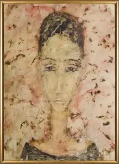 Izabela Staręga, Portret kobiecy z cyklu Twarze, 2008, olej, pastel, papier