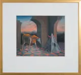 Marek Żelski, Kompozycja fantastyczna, 1994, gwasz, papier