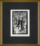 Jerzy Duda-Gracz, Grajkowie, z cyklu Judaica, 1964, linoryt, papier