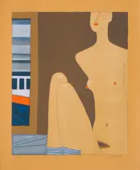 Jerzy Nowosielski, Akt w wannie, 1997, serigrafia barwna, papier
