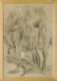 Roman Opałka, Drzewa, 1953, węgiel, papier