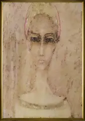Izabela Staręga, Portret kobiety, z cyklu Twarze, 2007, olej, pastel, papier