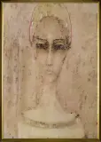 Izabela Staręga, Portret kobiety, z cyklu Twarze, 2007, olej, pastel, papier
