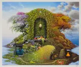Trzy pory roku by Jacek Yerka, 2001, giclée, papier, sold Aug 2011