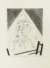 Tadeusz Jackowski, La belle Heaulmiere, 1987, miedzioryt, ruletka, papier