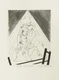 Tadeusz Jackowski, La belle Heaulmiere, 1987, miedzioryt, ruletka, papier