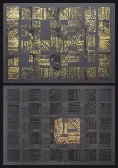 Grażyna Bartnik, Obrazy kontrolne M I, 2011 - para obrazów, technika własna, papier czarny
