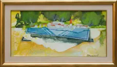 Jacek Baszkowski, Ciasto parzone, 1999, olej, akryl, płyta pilśniowa