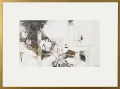 Józef Flieger, We wnętrzu, 1980, tusz pióro, papier
