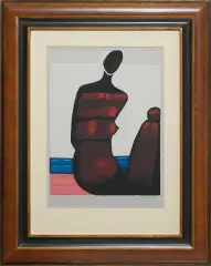 Jerzy Nowosielski, Akt, 1997, serigrafia barwna, papier jasnoszary