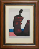 Akt by Jerzy Nowosielski, 1997, serigrafia barwna, papier jasnoszary, sold Jun 2011