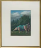 Marek Żelski, W ogrodzie, pastel, papier