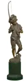 Ernst Seger, MAŁY WĘDKARZ, ok. 1900, brąz patynowany, marmur