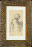 Jacek Malczewski, MĘŻCZYZNA Z LASKĄ PASTERSKĄ. PÓŁAKT, pastel, papier