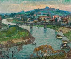 Mécislas De Rakowski, WISŁA POD WAWELEM, 1931, olej, płótno