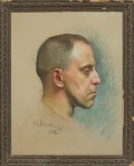 Portret męski by Henryk Berlewi, 1956, pastel, papier, sold May 2011